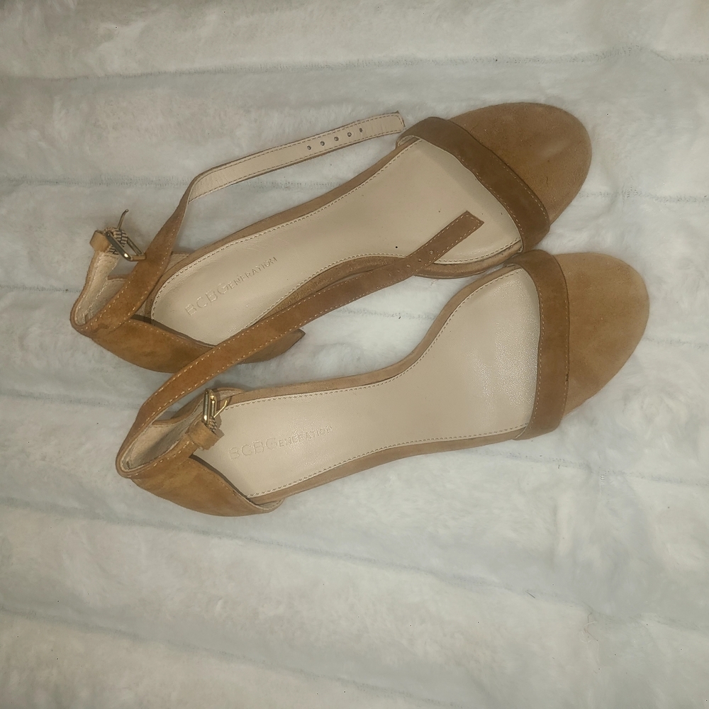 BCBGeneration Tan Sandals with Suede Finish